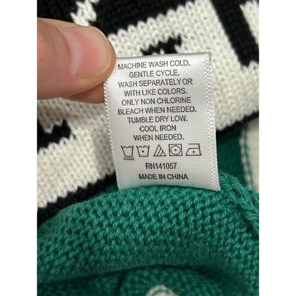 Le Tigre NWT Green Knit Hoodie Sweater Tiger Graphic Sz XXL - Picture 9 of 10